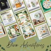 Jongens Gepersonaliseerde Schattigee Dinosaurus Ve Waterfles Etiket