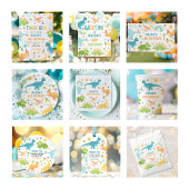 Jongen Blauwe Dinosaurus Twee Rex 2e Verjaardagsfe