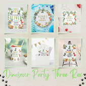 Dinosaurusverjaardag, waterverf t-rex, papieren bo papieren bordje