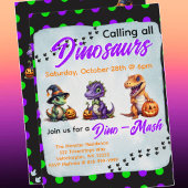 Halloween dinosaurus dino-mash feest kartonnen onderzetters