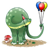 Dinosaurus met ballonnen Verjaardag Papieren Bordje