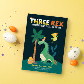 Dinosaurus 3-Rex Kinder derde verjaardagsfeestje n Kaart
