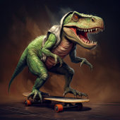 T-Rex Dinosaurus Rising a Skateboard Verjaardagsfe Papieren Bordje