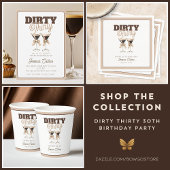 Dirty Thirty Espresso Cocktail Retro 30ste Verjaar Papieren Bordje