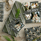 Moderne Grijze Groene Strepen Kerstvakantie Kerstboom Rok