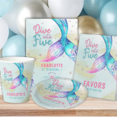 Mermaid Tail Glitter Dive into Five birthday Servet