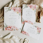 Blush & Sage Groene Bruiloft RSVP Reactie Kaart