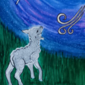 Kerstkaart met lam en ster bedankkaart