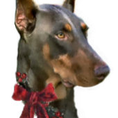 Doberman Merry Kerstmis Grosgrain Lint