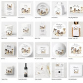 Pet Baby shower Boy Rustic Palm Dachshund Dog Kaart