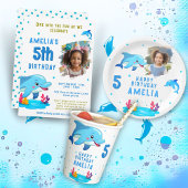 Schattigee Dolfijn Zee Dieren Naam Ronde Sticker