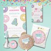 Twee zoete verjaardag, donut uitnodiging