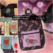 Liefde Opmerking: Doodle Heart Music Lovers Naam B Bedrukte Rugzak