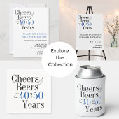 Dubbele viering juicht bier verjaardagsfeest blauw kaart