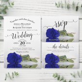 Royal Blue Roos We doen nog steeds bruiloft geloft Kaart (Personaliseer de collectie van deze zelfstandige maker.)