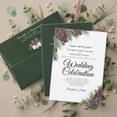 Niets Fancy gewoon van Rustic Pinecones Wedding Kaart (Personaliseer deze collectie van deze onafhankelijke maker. Test)