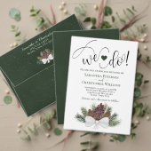 Rustische Waterverf Pinecones Elegant Winter Weddi Kaart (Personaliseer deze collectie van deze onafhankelijke maker. Test)