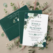 Emerald Green Floral Onderteken ons gastenboek Reclamebord Met Voetstuk (Personaliseer deze collectie van deze onafhankelijke maker. Test)