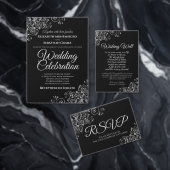 Elegant zilvergrijs & zwart bruiloft foto Fancy Save The Date (Personaliseer de collectie van deze zelfstandige maker.)