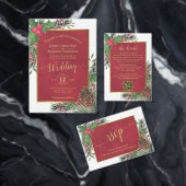 Holly & Pine Elegante Kerstvakantie bruiloft Menu (Personaliseer de collectie van deze zelfstandige maker.)