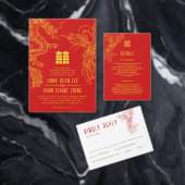 Double Happiness Dragon | Dubbele monogrammen Uitnodigingen Wikkel (Personaliseer de collectie van deze zelfstandige maker.)