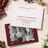 Victorian Old Money Burgundy Wedding Kaart