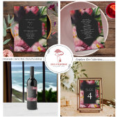 Botanische Dramatische Donkere Bloemen Bruiloft RS All In One Uitnodiging