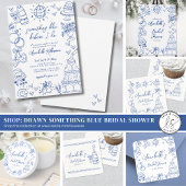 Whimsical Something Blue Floral Vrijgezellenfeest Kaart
