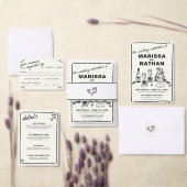 Blauw Tekenen Samen Trouwen Save The Date (Personaliseer de collectie van deze zelfstandige maker.)