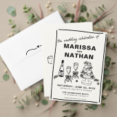 Blauw Tekenen Samen Trouwen Save The Date (Personaliseer deze collectie van deze onafhankelijke maker. Test)