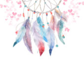 Boho Pastel Feathers Dreamweaver Girl Baby shower Kaart