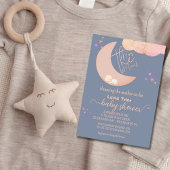 Dromerig Baby Roos Goud Baby shower Folie Uitnodiging