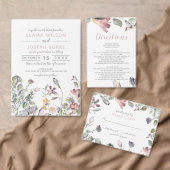 Rustic Wild Flowers Wedding Programmakaart (Personaliseer de collectie van deze zelfstandige maker.)
