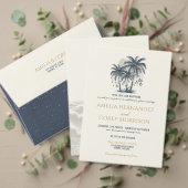 Dromerige Blauwe Palmbomen Bruiloft Menu (Personaliseer deze collectie van deze onafhankelijke maker. Test)