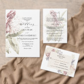  Peony Botanical Fine art Wedding Papieren Bordje (Personaliseer de collectie van deze zelfstandige maker.)