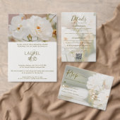 Dreamy Romantic White Rose Petal Flower Background Save The Date (Personaliseer de collectie van deze zelfstandige maker.)