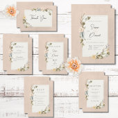 Gedroogde Boho Bloemen Lijst Blush Bruiloft Save The Date