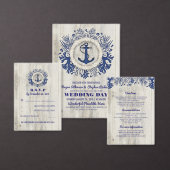 Navy Nautical Anchor Boarding Pass Trouwticket Kaart (Personaliseer de collectie van deze zelfstandige maker.)