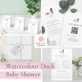 Duck Baby shower Elegant Dank u Script Chic Vierkante Sticker