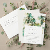Dusk Tropical Palm Trees Wedding Good Informatiekaartje (Personaliseer deze collectie van deze onafhankelijke maker. Test)