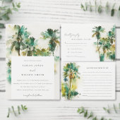 Dusky Tropische Waterverf Palm Trees Vrijgezellenf Servet (Personaliseer de collectie van deze zelfstandige maker.)