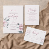 Zachte gedempte stoffige roze pioen bruiloft papieren bordje (Personaliseer de collectie van deze zelfstandige maker.)