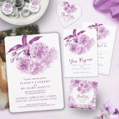 Bloemen lentebloesem paarse mauve vrijgezellenfees papieren bordje