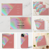 Elegant stoffig roze holografisch planner