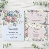 Dusty Blue Hydrangea Flowers Wedding Informatiekaartje (Personaliseer de collectie van deze zelfstandige maker.)