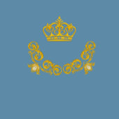 Uitnodiging voor blauwe en gouden koninklijke brui