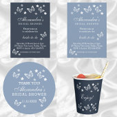 Dusty Blue White Daisy Butterfly Vrijgezellenfeest Bedankdoosjes