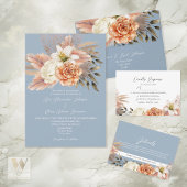 Dusty Blue Floral Wedding Address Label