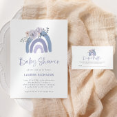 Dusty Blue en Paarse Boho Rainbow Birthday Party Kaart