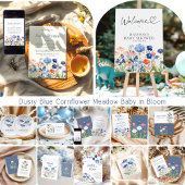Boho Dusty Blue Wildflower Baby in Bloom Bedankzakje